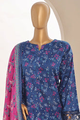 Sada Bahar Stitched 3 Piece Cutwork Emb Lawn Vol-04 Collection'2024-CW-11437-Navy Blue